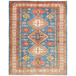 Tappeto Kazak Fine Pakistan Blu Petrolio Rosso 175x226 cm