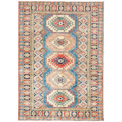 Tappeto Kazak Fine Pakistan Beige Crema Blu 146x205 cm
