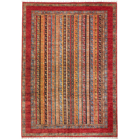 Tappeto Shall Pakistan Geometrico Rosso Multicolore 219x307