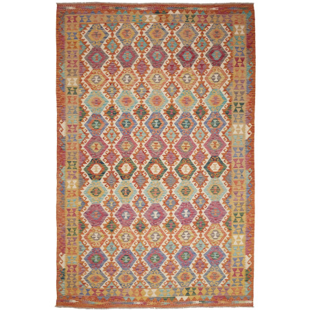 Tappeto Kilim Afghanistan Astratto Multicolore Brillante 198