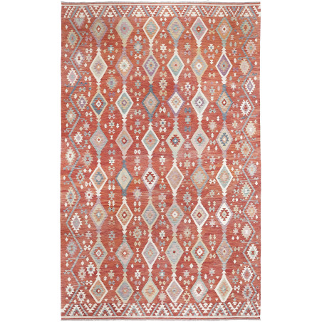 Tappeto Kilim Afghanistan Terracotta Arancione 307x497 cm