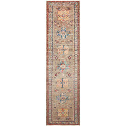 Tappeto Kazak Fine Pakistan Geometrico Taupe Rosso Mattone 7