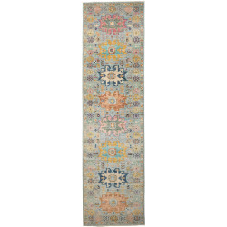 Tappeto Tribal Pakistan Medaglione Azzurro Polvere Rosa Anti