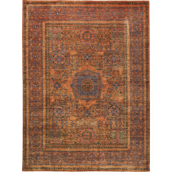 Tappeto Mamlouk Pakistan Geometrico Terracotta Blu 146x200 c