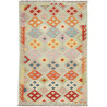 Tappeto Kilim Afghanistan Geometrico Verde Acqua Arancio 122