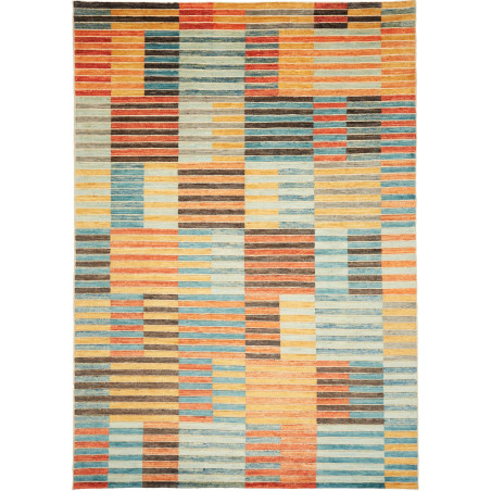 Tappeto Barjesta Pakistan Geometrico Arancio Giallo 202x286