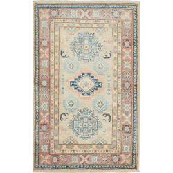 Tappeto Kazak Afghanistan Astratto Beige Blu 77x127 cm
