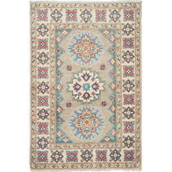 Tappeto Kazak Afghanistan Astratto Beige Blu 62x94 cm