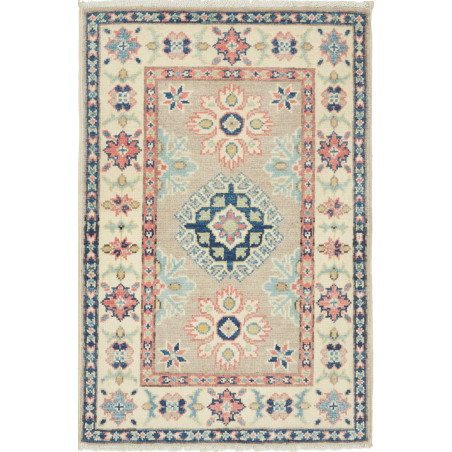 Tappeto Kazak Afghanistan Geometrico Beige Blu 58x90 cm