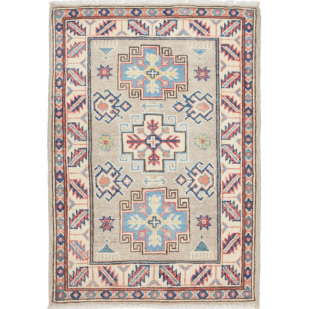Tappeto Kazak Afghanistan Astratto Beige Blu 61x91 cm