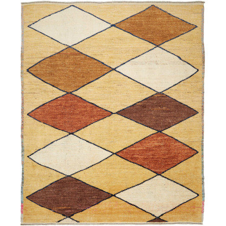 Tappeto Gabbeh Marrakech Pakistan Geometrico Cammello Marron