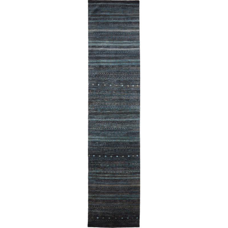 Tappeto Royal Gabbeh Pakistan Astratto Blu Notte Verde Petro