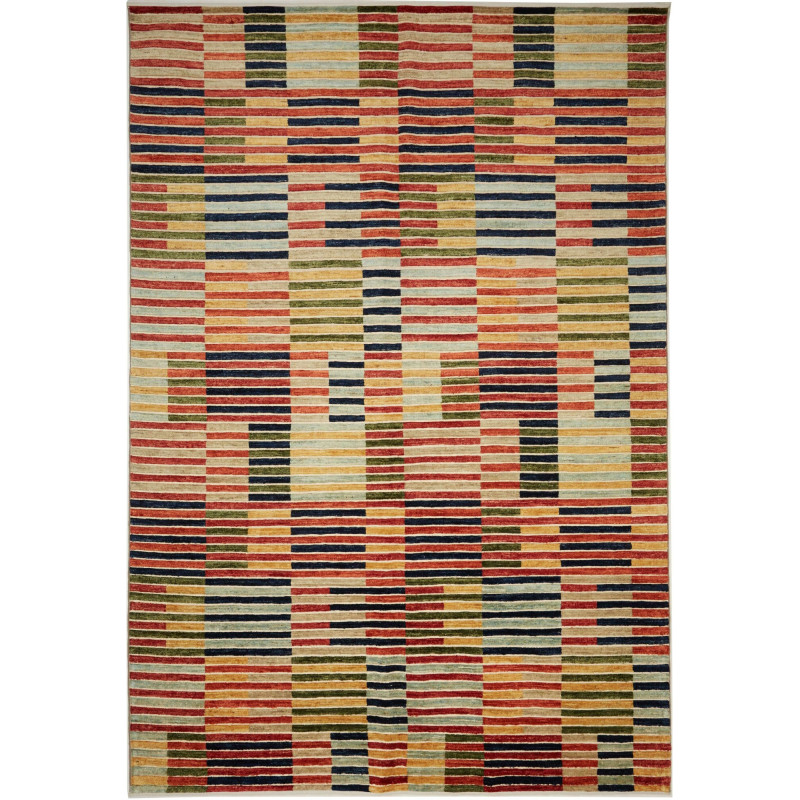 Tappeto Barjesta Pakistan Geometrico Rosso Terracotta Aranci