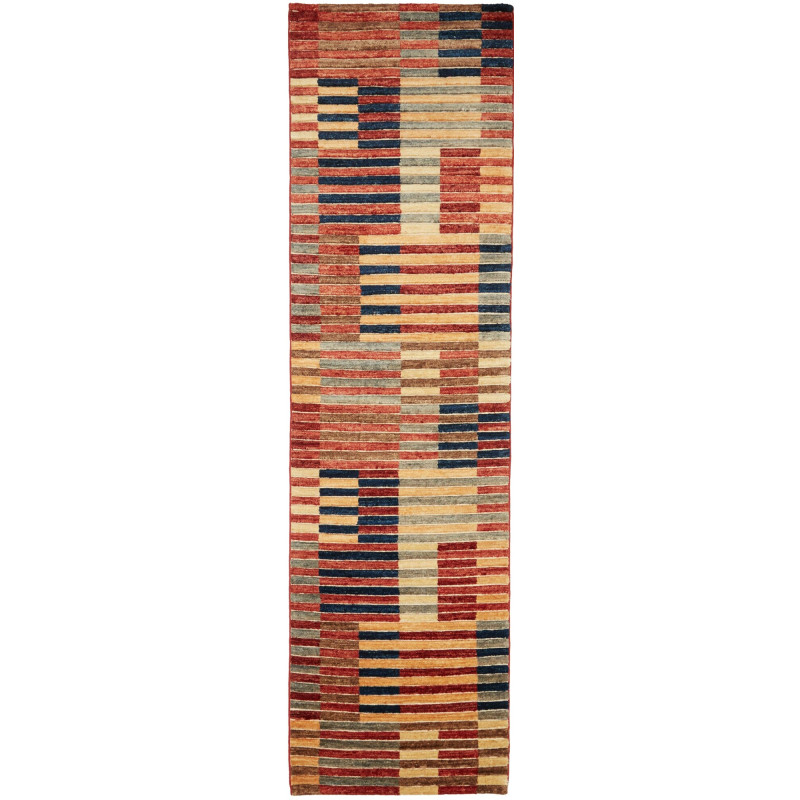 Tappeto Barjesta Pakistan Astratto Terracotta Blu Navy 79x29