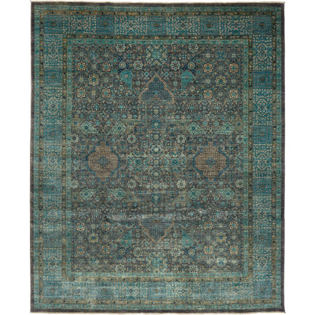 Tappeto Mamlouk Pakistan Geometrico Blu Petrolio Turchese 25