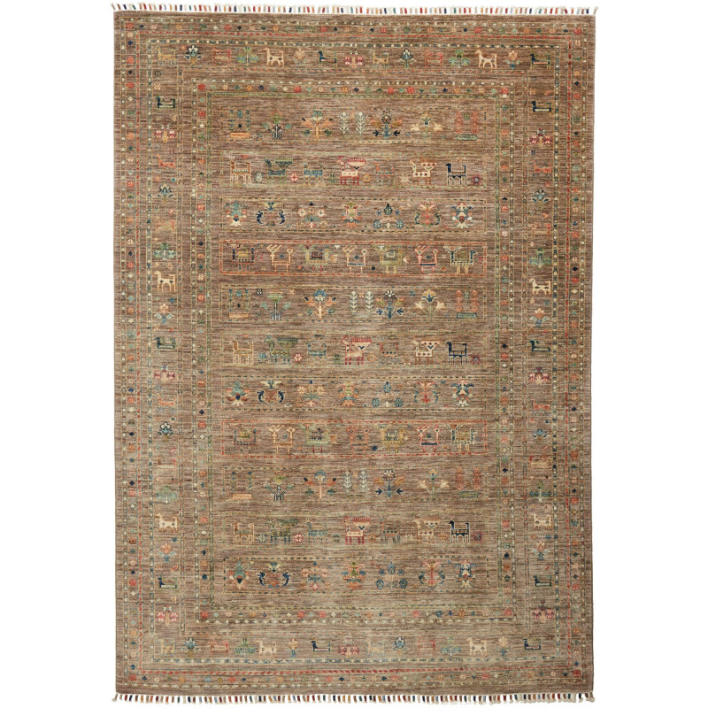 Tappeto Rubin Pakistan Geometrico Marrone Terra Multicolore