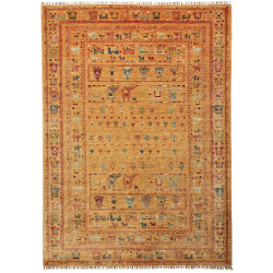 Tappeto Rubin Pakistan Geometrico Ocra Rosso Mattone 173x242