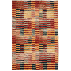 Tappeto Barjesta Pakistan Astratto Rosso Terracotta Arancion