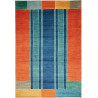 Tappeto Barjesta Pakistan Astratto Rosso Arancio Blu Notte 1