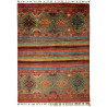 Tappeto Samarkand Pakistan Geometrico Verde Acqua Terracotta