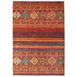 Tappeto Rubin Pakistan Astratto Rosso Terracotta Blu 170x241