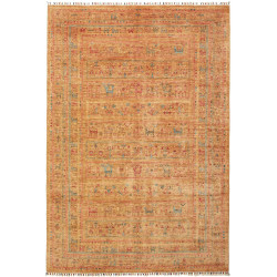 Tappeto Rubin Pakistan Astratto Giallo Ocra Rosso Terracotta