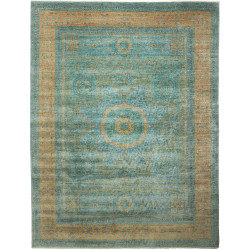 Tappeto Mamlouk Pakistan Medaglione Acquamarina Ocra 272x356
