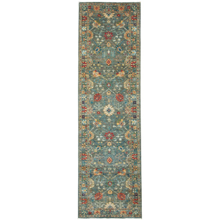Tappeto Shahi Fine Pakistan Floreale Verde Petrolio Rosso Bo