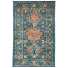 Tappeto Tribal Pakistan Astratto Blu Petrolio Arancione Rugg