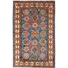 Tappeto Kazak Fine Pakistan Geometrico Blu Beige 101x151 cm