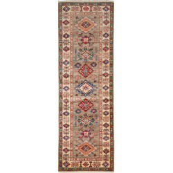 Tappeto Kazak Fine Pakistan Astratto Verde Salvia Crema 82x2