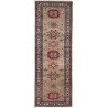 Tappeto Kazak Fine Pakistan Astratto Verde Salvia Rosso Scur