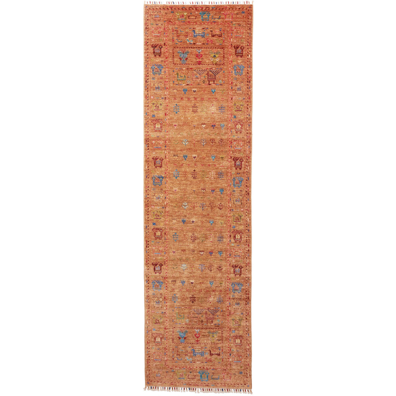 Tappeto Rubin Pakistan Geometrico Terracotta Blu 81x289 cm