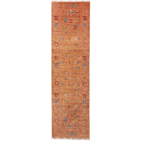 Tappeto Rubin Pakistan Geometrico Terracotta Blu 81x289 cm