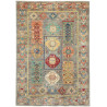 Tappeto Tribal Pakistan Astratto Grigio Blu Terracotta Rosso