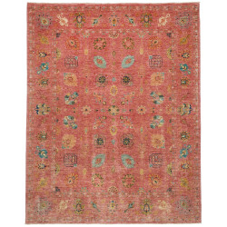 Tappeto Shahi Fine Pakistan Floreale Rosa Antico Azzurro Gia