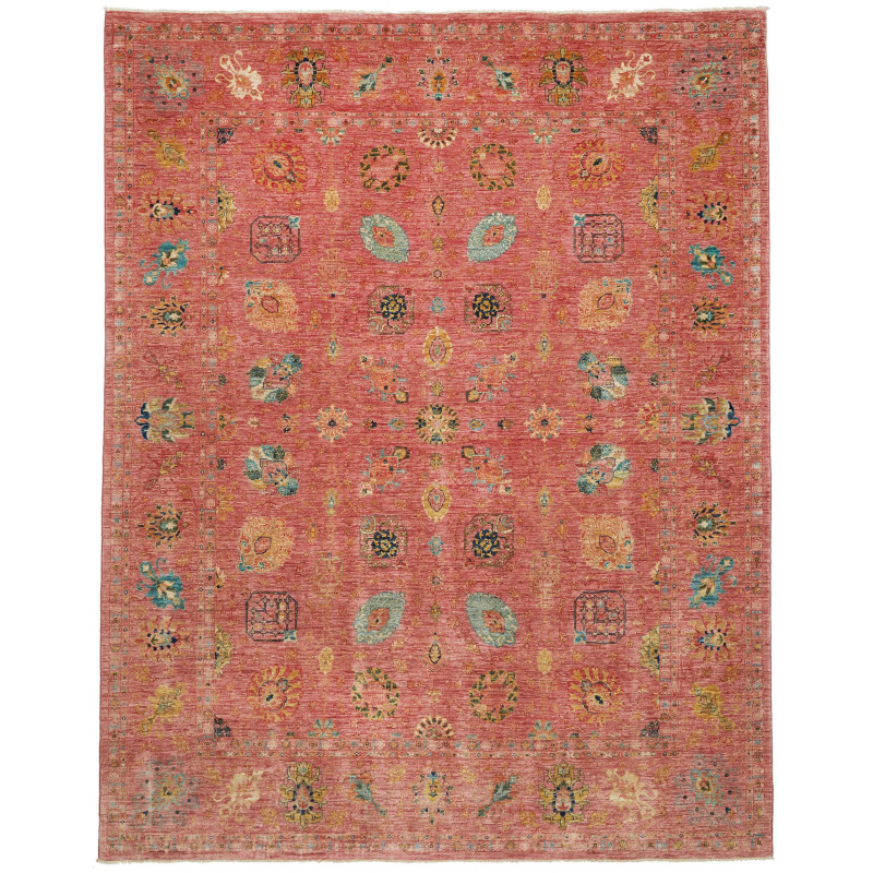 Tappeto Shahi Fine Pakistan Floreale Rosa Antico Azzurro Gia
