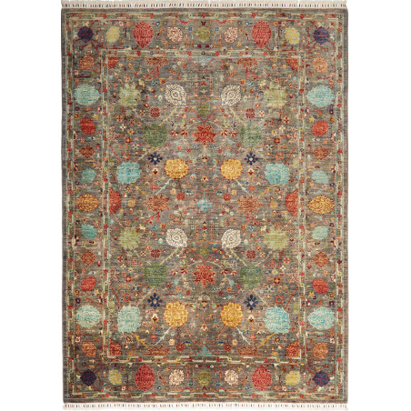 Tappeto Shahi Fine Pakistan Floreale Grigio Antracite Multic
