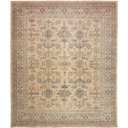 Tappeto Kazak Fine Pakistan Astratto Sabbia Beige Blu Marron
