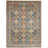 Tappeto Kazak Fine Pakistan Geometrico Blu Arancio Terracott