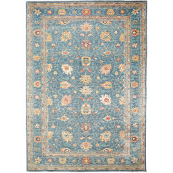 Tappeto Zigler Fine Pakistan Floreale Blu Petrolio Crema Avo