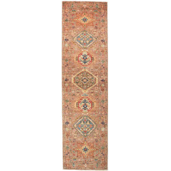 Tappeto Tribal Pakistan Astratto Terracotta Arancio Blu Verd