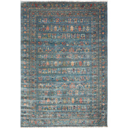 Tappeto Rubin Pakistan Geometrico Blu Petrolio Turchese Scur