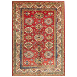 Tappeto Kazak Fine Pakistan Geometrico Rosso Intenso Beige C