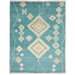 Tappeto Gabbeh Marrakech Pakistan Astratto Blu Turchese Gial