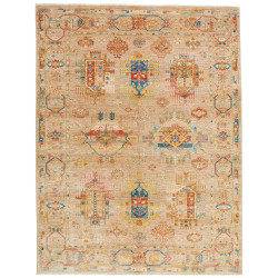 Tappeto Tribal Pakistan Astratto Beige Rosso Blu Giallo Rosa