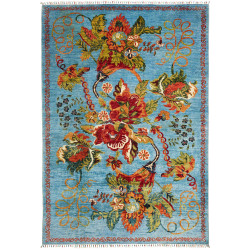 Tappeto Zigler Fine Pakistan Floreale Azzurro Turchese Rosso