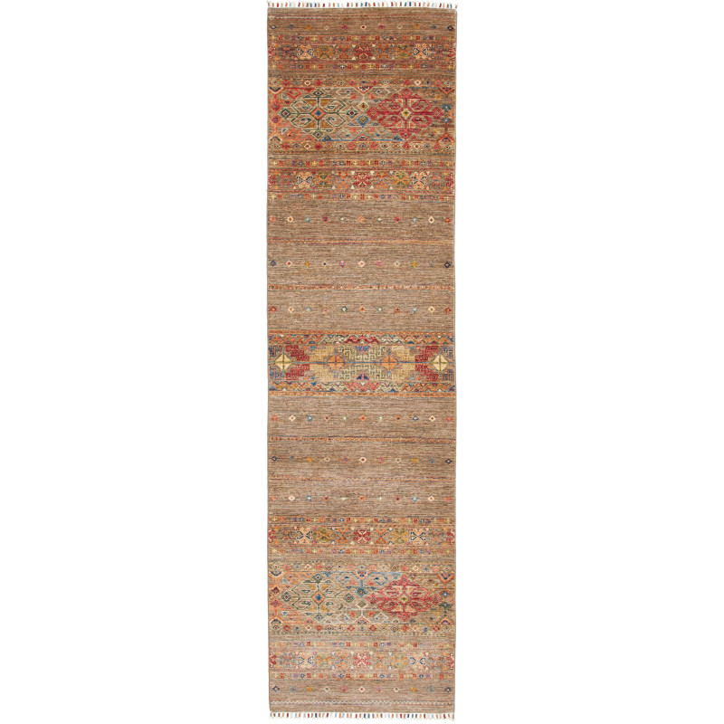 Tappeto Rubin Pakistan Astratto Marrone Taupe Rosso Mattone
