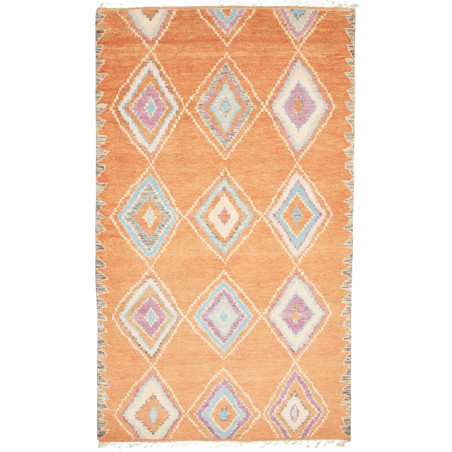 Tappeto Gabbeh Marrakech Pakistan Geometrico Arancio Azzurro