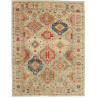 Tappeto Tribal Pakistan Astratto Verde Acqua Terracotta Crem